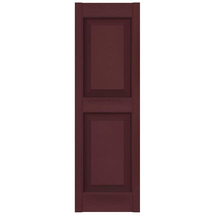 12"W x 43"H Lifetime Vinyl, Standard Two Equal Panels, Raised Panel Shutters, w/Installation Shutter-Lok's & Matching Screws (Per Pair), Bordeaux