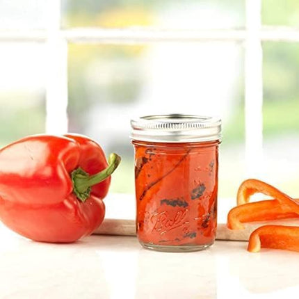 Ball Regular Mouth Mason Jars 8 Ounce (Pack of 12) - Half Pint Sized Jars with Airtight Lids and Bands for Canning, Fermentation, Pickling, Meal Prep or Decorations