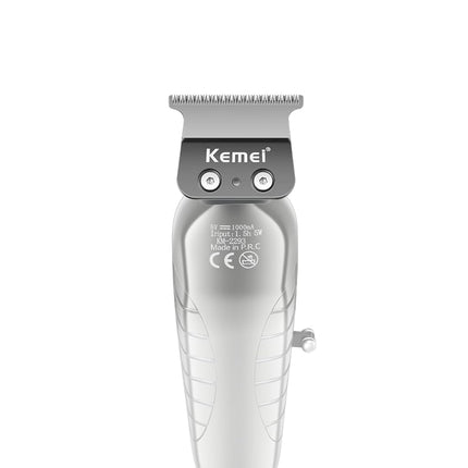 KEMEI 2293 Cordless T-Blade Hair and Beard Trimmer for Men, Silver