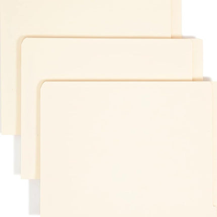 Smead End Tab Fastener File Folder, Shelf-Master® Reinforced Straight-Cut Tab, 2 Fasteners, Letter Size, Manila, 50 per Box (34115)
