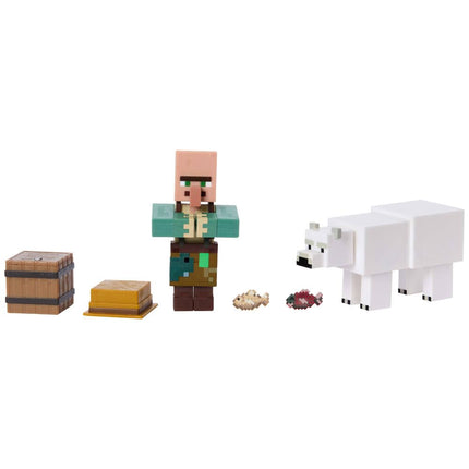 Mattel Minecraft Figuras de Acción y Accesorios Paquetes de 2, Escala de 3.25 Pulgadas con Diseño Pixelado, Set de Juguetes Coleccionables (Los Personajes Pueden Variar)