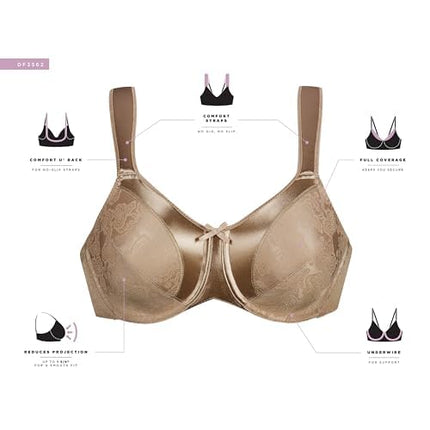 Bali Women's Satin Tracings Minimizer Underwire Bra - - 38 E