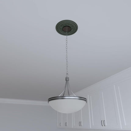 Ekena Millwork CMP10BAGHC Baltimore Thermoformed PVC Ceiling Medallion (Fits Canopies up to 4 1/4"), 10"OD x 3 1/2"ID x 3/4"P, UltraCover Satin Hunt Club Green