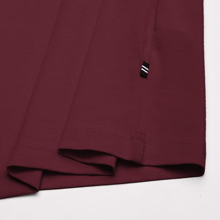 Camiseta de manga corta con cuello redondo y bolsillo Nautica para hombre, color Shipwreck Burgundy, talla XXL