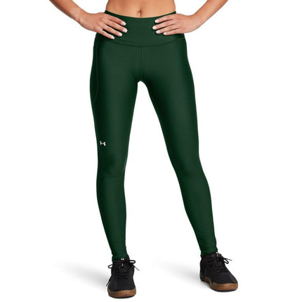 Legging taille haute anti-glissement avec poches HeatGear Under Armour pour femme, vert forêt (301) / / blanc, très grand