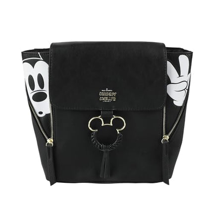 Bioworld Disney Mickey Mouse Mini Sac à dos, Noir, Blanc, Taille unique, Moderne