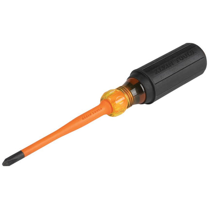 Klein Tools 6934INS 1000V Slim Tip Insulated Screwdriver, 4-Inch Round Shank, 2 Phillips Tip, Cushion Grip Handle