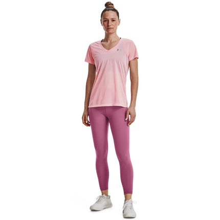 Under Armour Women's Tech V-Neck Short-Sleeve T-Shirt, (647) Prime Pink / / Metallic Silver, X-Small