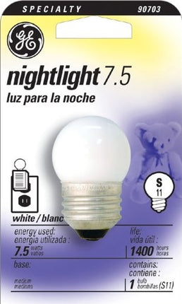 GE 41267 Nightlight Incandescent Bulb S11 Medium Screw (E26) 120V 7.5W Soft White