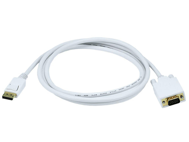 Monoprice 6ft 28AWG DisplayPort to VGA Cable - Whi