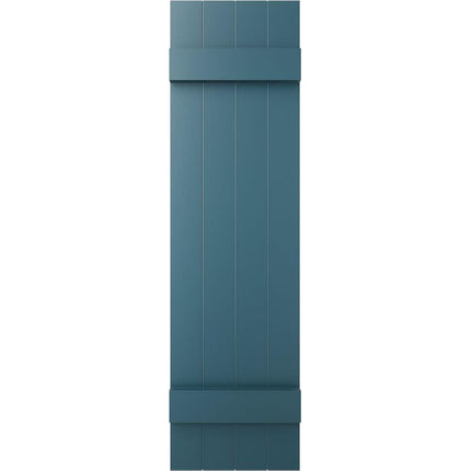 14"W x 39"H Lifetime Vinyl, Standard Four Board Joined, Board-n-Batten Shutters, w/Installation Shutter-Lok's & Matching Screws (Per Pair), Midnight Blue