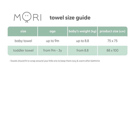 MORI Hooded Panda Towel in Grey Organic Cotton, 100x88cm