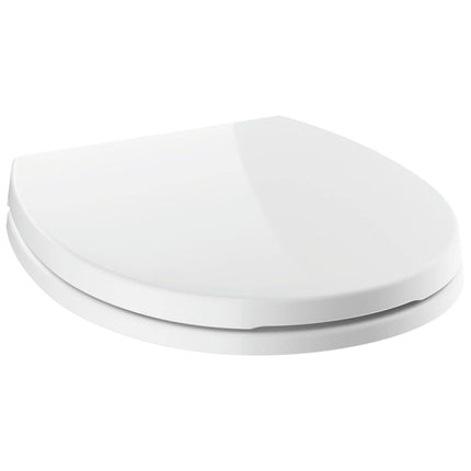 Delta Faucet Morgan Round Front Slow-Close White Toilet Seat with Non-Slip Seat Bumpers, White 801903-WH