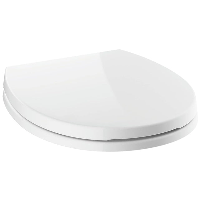 Delta Faucet Morgan Round Front Slow-Close White Toilet Seat with Non-Slip Seat Bumpers, White 801903-WH