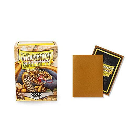 10 Packs Dragon Shield Matte Gold Standard Size 100 ct Card Sleeves Display Case