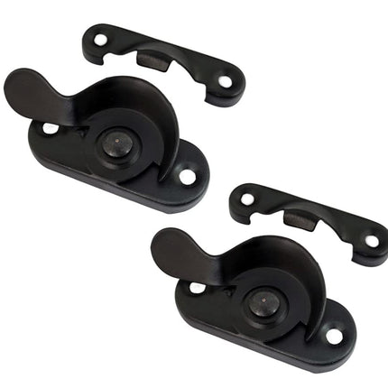 QCAA Steel Window Sash Lock, CTC 2", Matte Black, 
