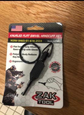 Zak Tool ZT9P Tactical Stealth Black Flat Swivel Police Handcuff Key