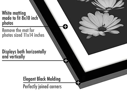 Americanflat Black 11x14 Picture Frame Set of 5 - Horizontal/Vertical Display with Plexiglass Cover