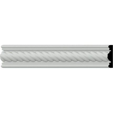 Ekena Millwork CAS02X00AL-CASE-8 Alexandria Rope Window & Door Casing, 2"H x 1/2"P x 94 1/2"L, (1/2" Repeat), Primed, 8 Pack