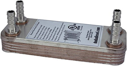 Duda Energy HX1210:F12 B3-12A 10 Plate Stainless Steel Heat Exchanger with 1/2" Female NPT Ports Copper Brazed, 1.2" Height, 2.9" Width, 7.5" Length