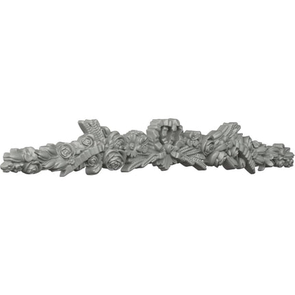 Ekena ONL48X06X02VI 48" W x 6" H x 2 1/4" P Viceroy Center with Scrolls Onlay, Primed