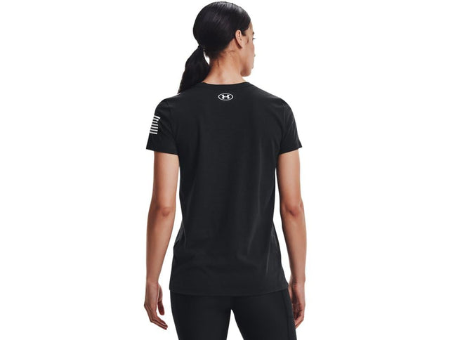 T-shirt Under Armour Femme New Freedom Logo, Noir (002)/Blanc, Taille M