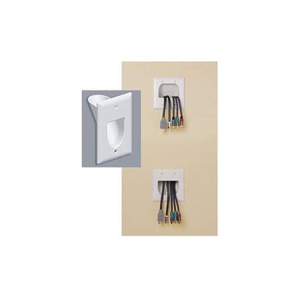 Monoprice 104001 Recessed Low Voltage Cable Wall Plate, 2-Gang, White