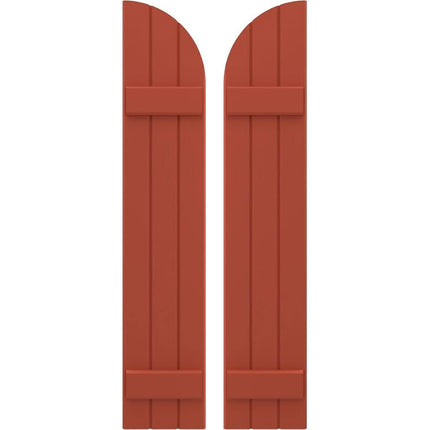 Ekena Millwork ARW101BQ311X34CLH Americraft Three 2 Exterior Real Wood Joined Board-n-Batten Shutters w/Arch Top (Per Pair), 10 1/2"W x 34"H, Colorful Leaves