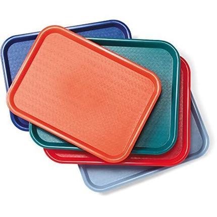 Carlisle FoodService Products Bandeja de Cafetería de Comida Rápida con Superficie Estampada para Cafeterías, Comida Rápida y Comedor, Plástico, 16.31 x 12.06 x 0.7 Pulgadas, Rojo, (Paquete de 24)