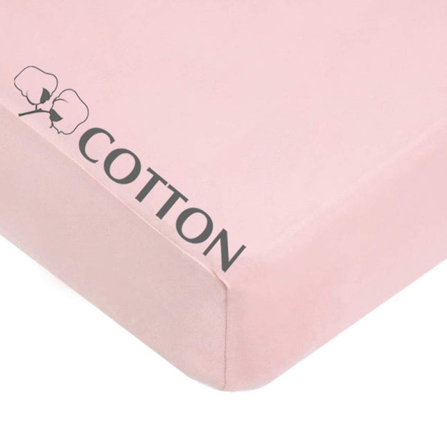 Sábana ajustable de punto de jersey 100% algodón de American Baby Company para cunas estándar y colchones para niños pequeños, rosa bebé, para niños y niñas