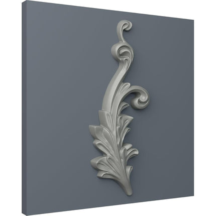 Ekena Millwork ONL04X10X01RB-L 3 5/8" W x 9 1/2" H x 7/8" P Robin Scroll Onlay, Left, White