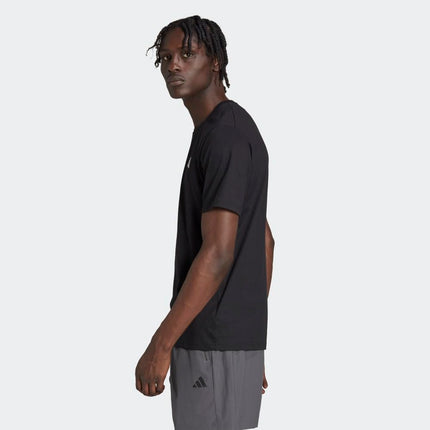 adidas Mens Train Essentials T-Shirt, Black/White, Small Tall