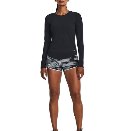Under Armour Women's Fly by 2.0 Printed Running Shorts, (020) Halo Gray/Gravel/Reflective, XL