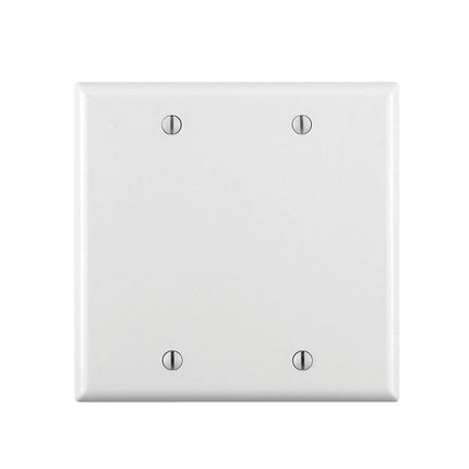 Leviton No Device Blank Wallplate 2-Gang, Standard Size, Thermoset, 88025, White