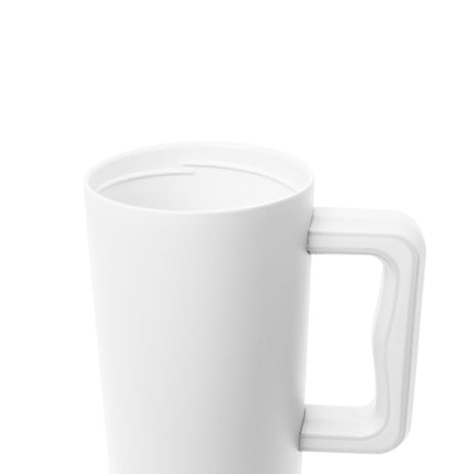 Vaso térmico Simple Modern de 40 oz con asa y tapa de pajita | Botella de agua de acero inoxidable aislada a prueba de fugas, taza de viaje para portavasos | Regalos para mujeres, hombres, para él, para ella | Trek Signature | Blanco Invierno