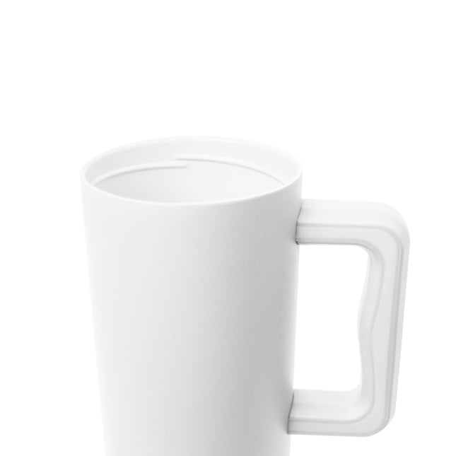 Gobelet Simple Modern de 1,2 L avec poignée et couvercle de paille | Bouteille d'eau isolée étanche en acier inoxydable Tasse de voyage utilisable dans un porte-gobelet | Cadeaux pour femmes, hommes, elle et lui | Trek Signature | Blanc Hiver