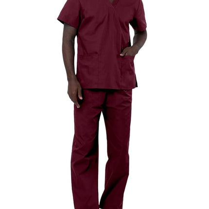 Adar Uniforms Men's 701brgs Medical Scrubs, Burgundy, S UK