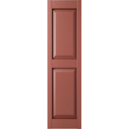Ekena Millwork Lifetime Vinyl LP2S12X06700RD Standard Two Equal Panel Vinyls, Raised Panel Vinyl Shutters, w/Installation Shutter-Lok's & Matching Screws (Per Pair), 12'W x 67'H, Burgundy Red