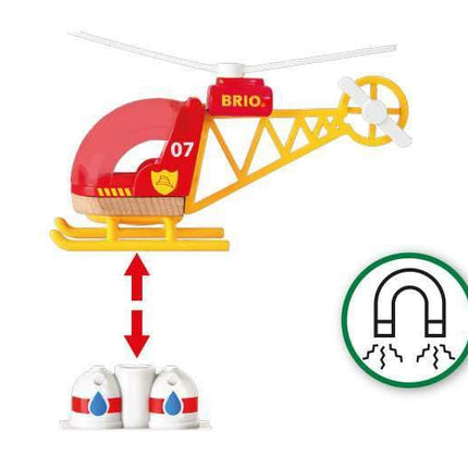 BRIO World Fire & Rescue Helicopter Toy Vehicle for Kids Age 3 Years Up