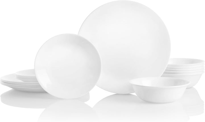 Corelle 18-Piece Dinner Set, Winter Frost White Se