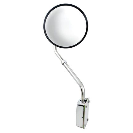 United Pacific 60037 Stainless Steel Hood Mount 8 ½” Round Convex Mirror, Chrome Plated, Adjustable View, Wide Angle Mirror – ONE unit