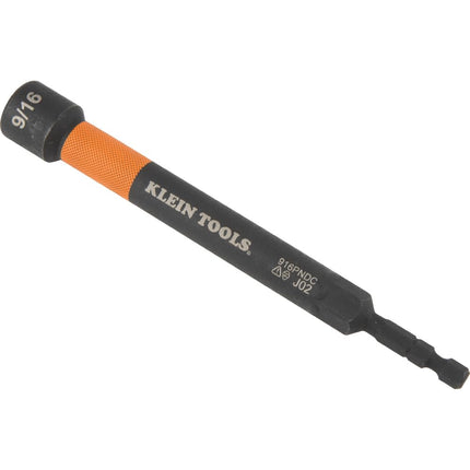 Klein Tools 916PNDC 9/16-Inch Magnetic Color-Coded Power Nut Setter, SAE, Impact-Rated Hex Nut Driver with 5-Inch Extended Reach Shaft