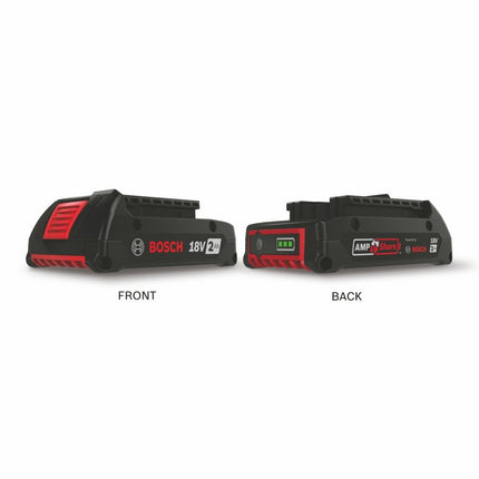 Batterie plate Bosch BAT612-2PK Lithium-Ion 18 V 2,0 Ah avec jauge numérique, lot de 2