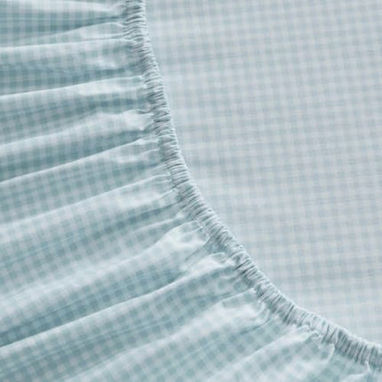 Martha Stewart - King Size Sheets Set, Crisp & Tailored Cooling Sheets w/a Naturally Smooth Cotton Percale Lightweight Feel - Bed Sheets with Matching Pillowcases & Fitted Sheet (Small Gingham Blue)