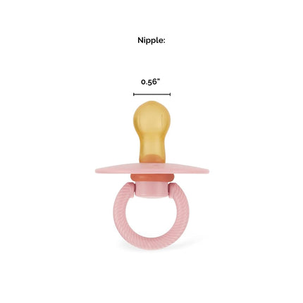 Chupetes de caucho natural Itzy Ritzy, juego de 2 - Chupetes de caucho natural para recién nacidos con tetina en forma de cereza y orificios de ventilación grandes para mayor seguridad; Juego de 2 en Blossom y Rosewood, edades de 0 a 6 meses
