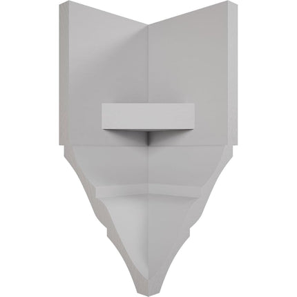 3 5/8"W x 3 5/8"P x 7 1/2"H Americraft Solid Paint Grade Wood Inside Crown Moulding Block for Profiles up to 4"H x 3 5/8"P, Primed Pine