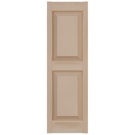12"W x 39"H Lifetime Vinyl, Standard Two Equal Panels, Raised Panel Shutters, w/Installation Shutter-Lok's & Matching Screws (Per Pair), Wicker