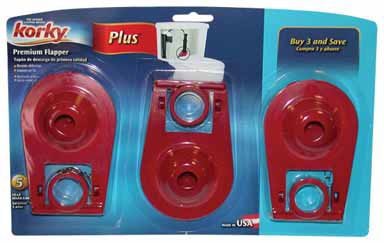 Korky Red Flapper Brass, Plastic, Rubber Red