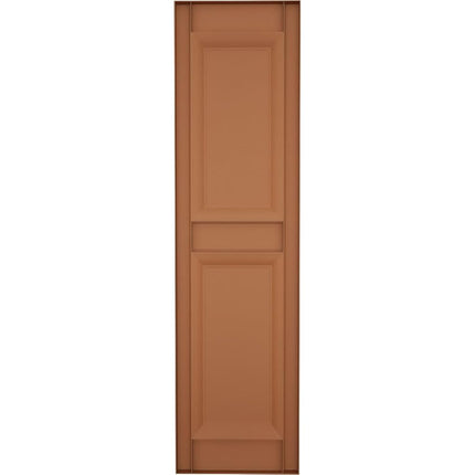 12"W x 47"H Lifetime Vinyl, Standard Two Equal Panels, Raised Panel Shutters, w/Installation Shutter-Lok's & Matching Screws (Per Pair), Treated Cedar