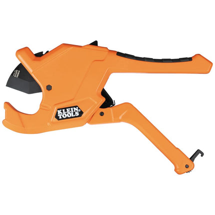 Klein Tools 50044 Ratcheting PVC Pipe Cutter Tool, 1-1/4 Inch I.D. Cutting Capacity for PVC, CPVC, and PEX Pipes, One-Handed Blade Retraction